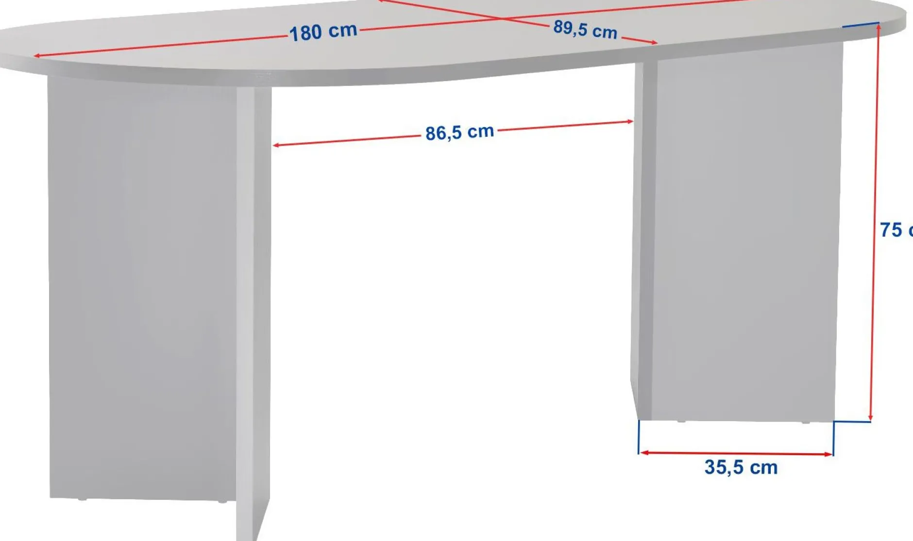 Esstisch Sablin - 100% MELAMINE - Cadiz-Eiche - 75 x 90 x 180 cm