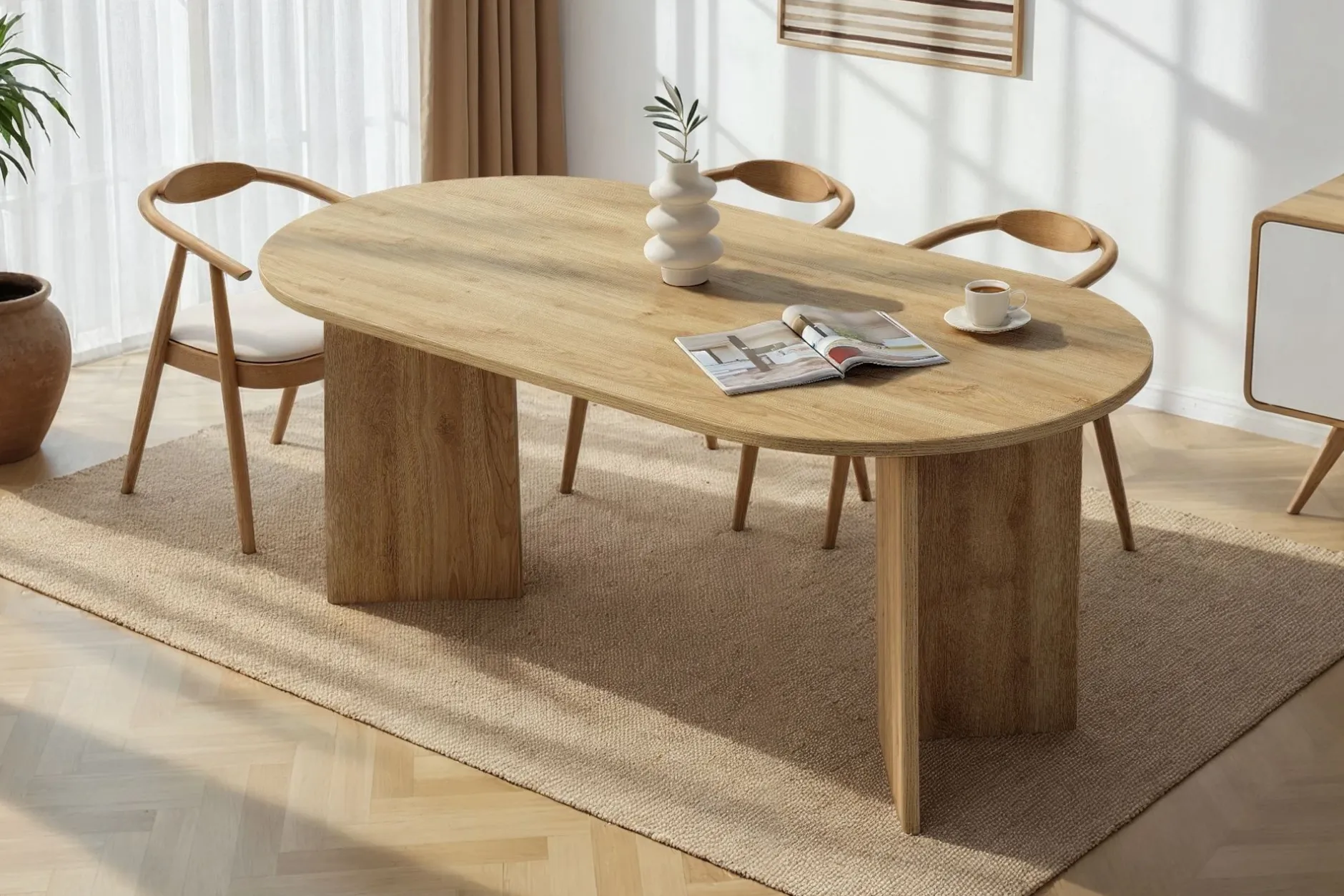 Esstisch Sablin - 100% MELAMINE - Cadiz-Eiche - 75 x 90 x 180 cm