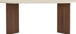 Esstisch Sablin - 100% MELAMINE - Travertin - 75 x 90 x 180 cm
