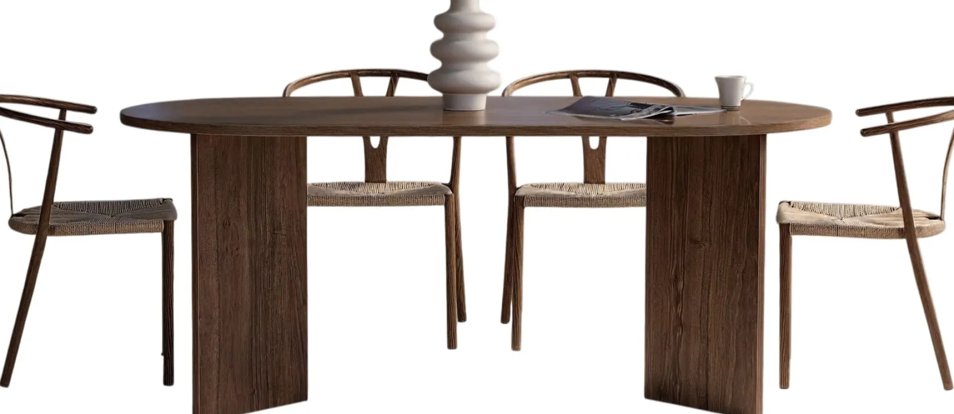 Esstisch Sablin - 100% MELAMINE - Walnuss - 75 x 90 x 180 cm