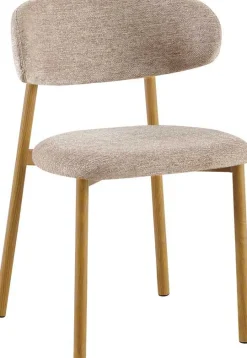 Esstischstuhl Coco - 53x52x78cm - Metall/sandfarbener Stoff