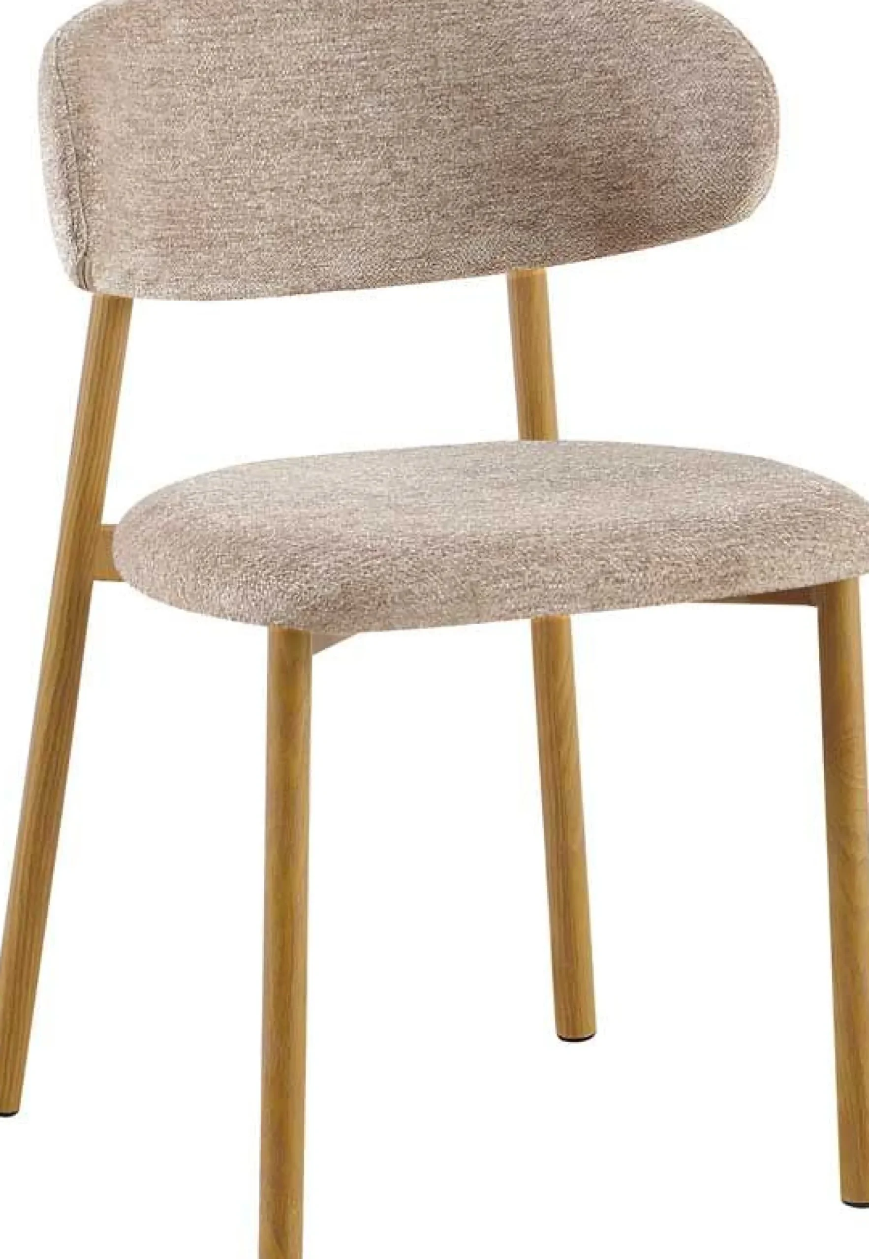 Esstischstuhl Coco - 53x52x78cm - Metall/sandfarbener Stoff