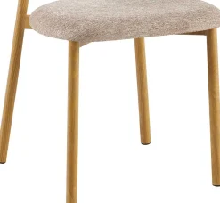 Esstischstuhl Coco - 53x52x78cm - Metall/sandfarbener Stoff