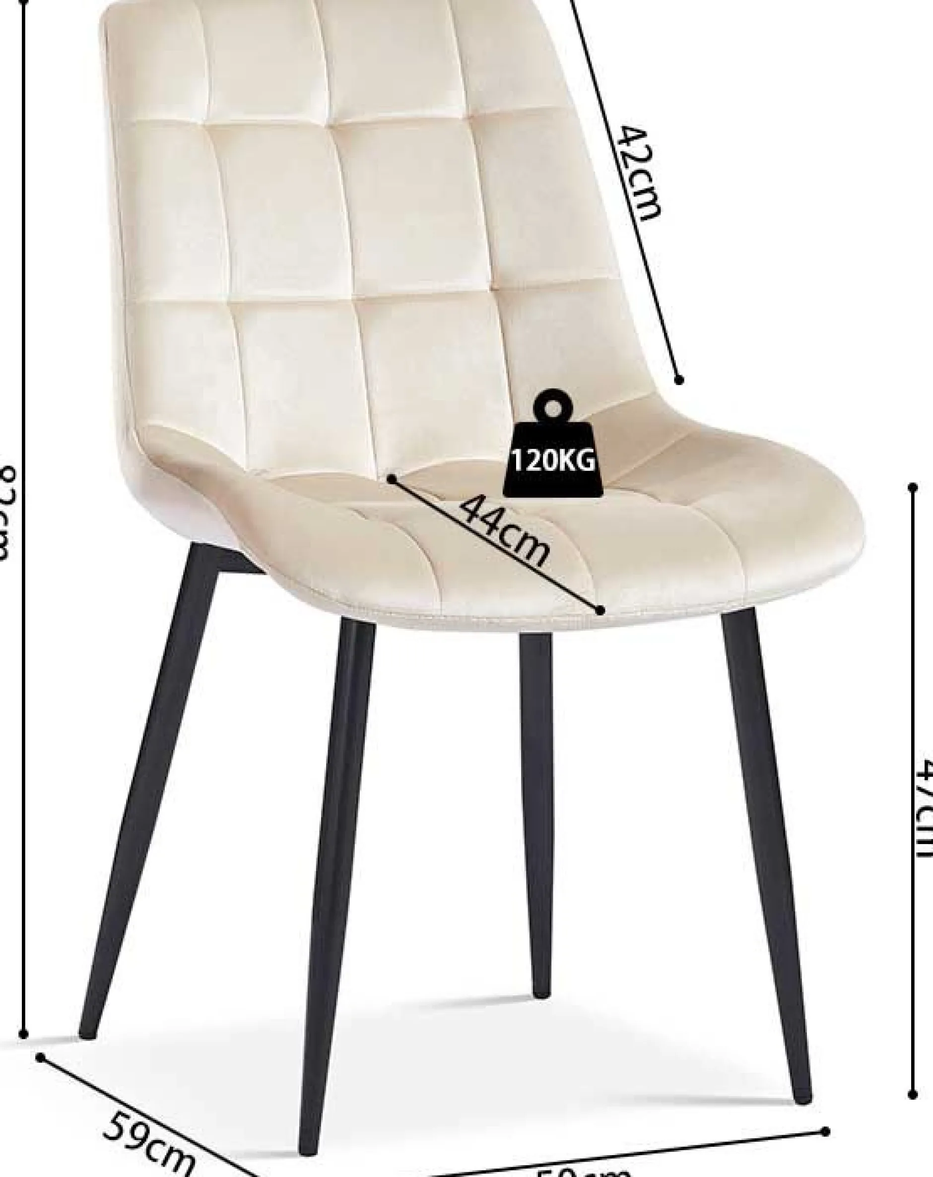 Esstischstuhl Tanja beige Samt