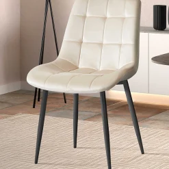 Esstischstuhl Tanja beige Samt