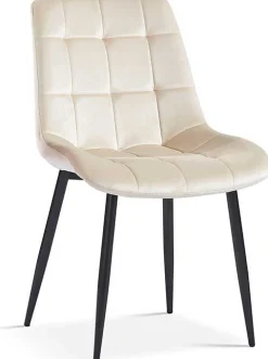 Esstischstuhl Tanja beige Samt
