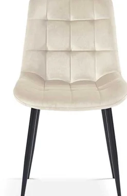 Esstischstuhl Tanja beige Samt