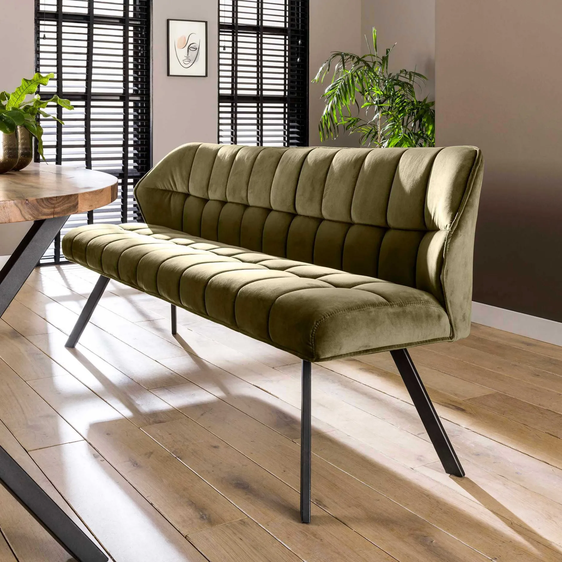 Esszimmerbank Baena | 180 x 59 x 84 | Grün