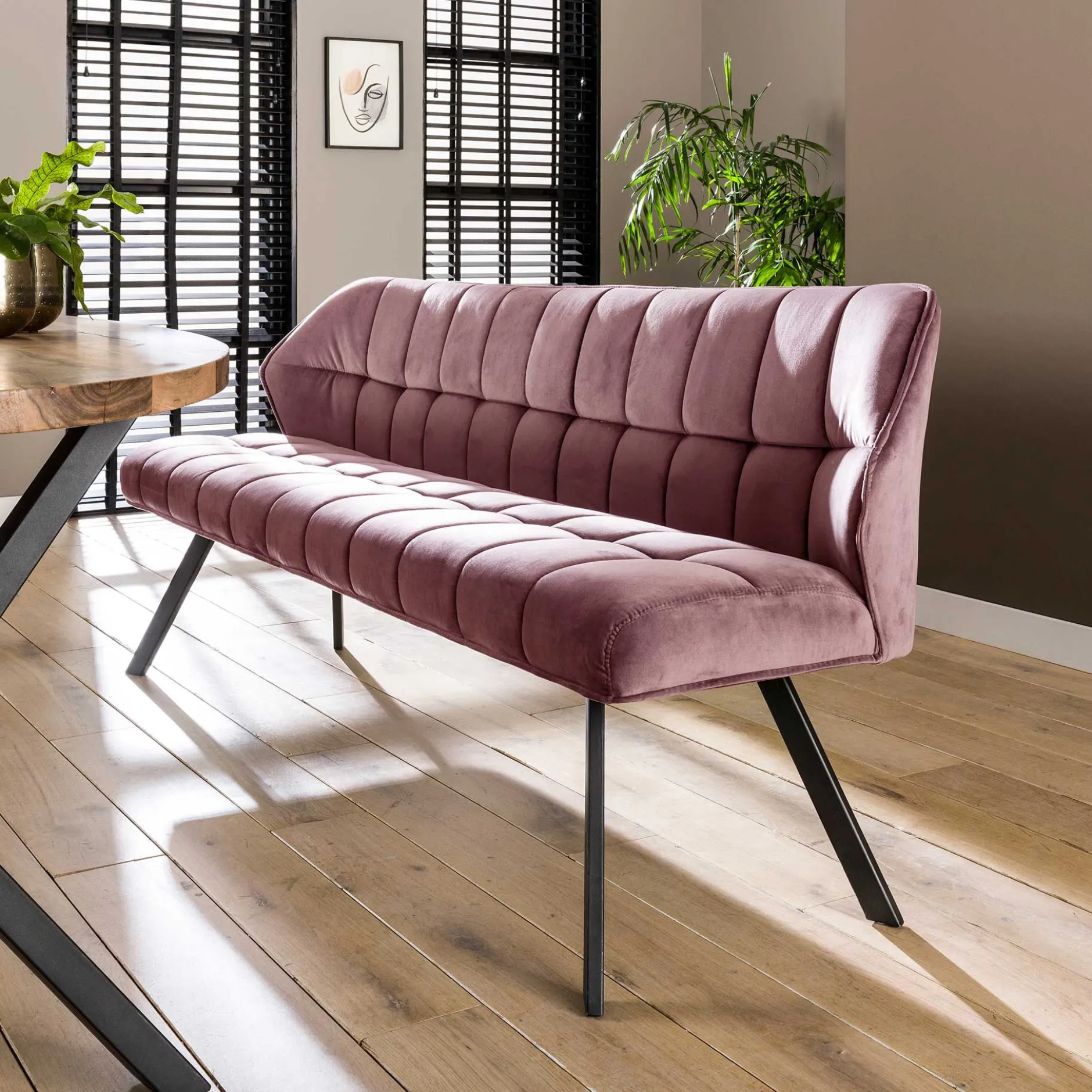 Esszimmerbank Baena | 180 x 59 x 84 | Rosa