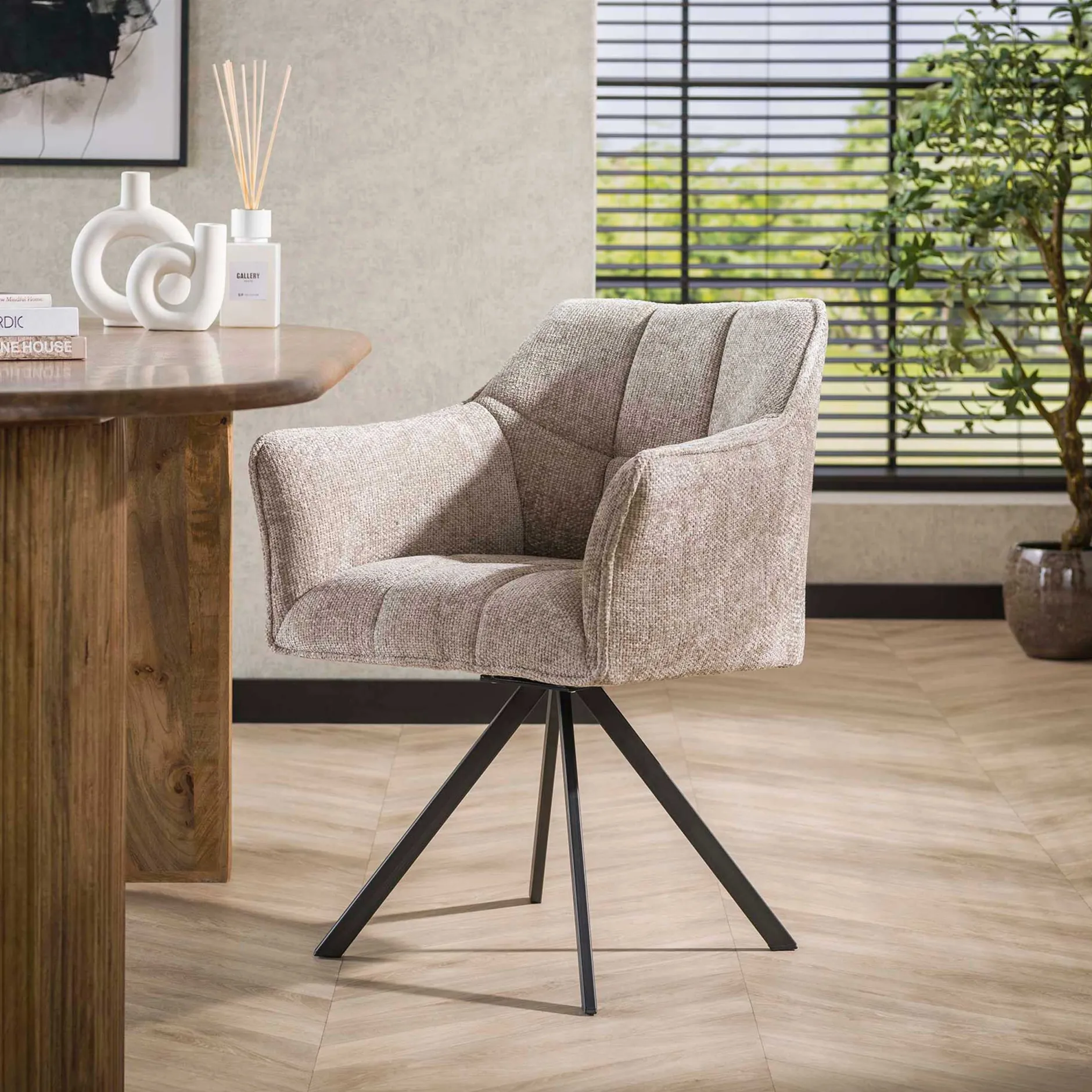 Esszimmer-Drehstuhl Aster - 63x60x81cm - sand