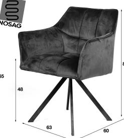 Esszimmer-Drehstuhl Aster - 63x60x81cm - sand