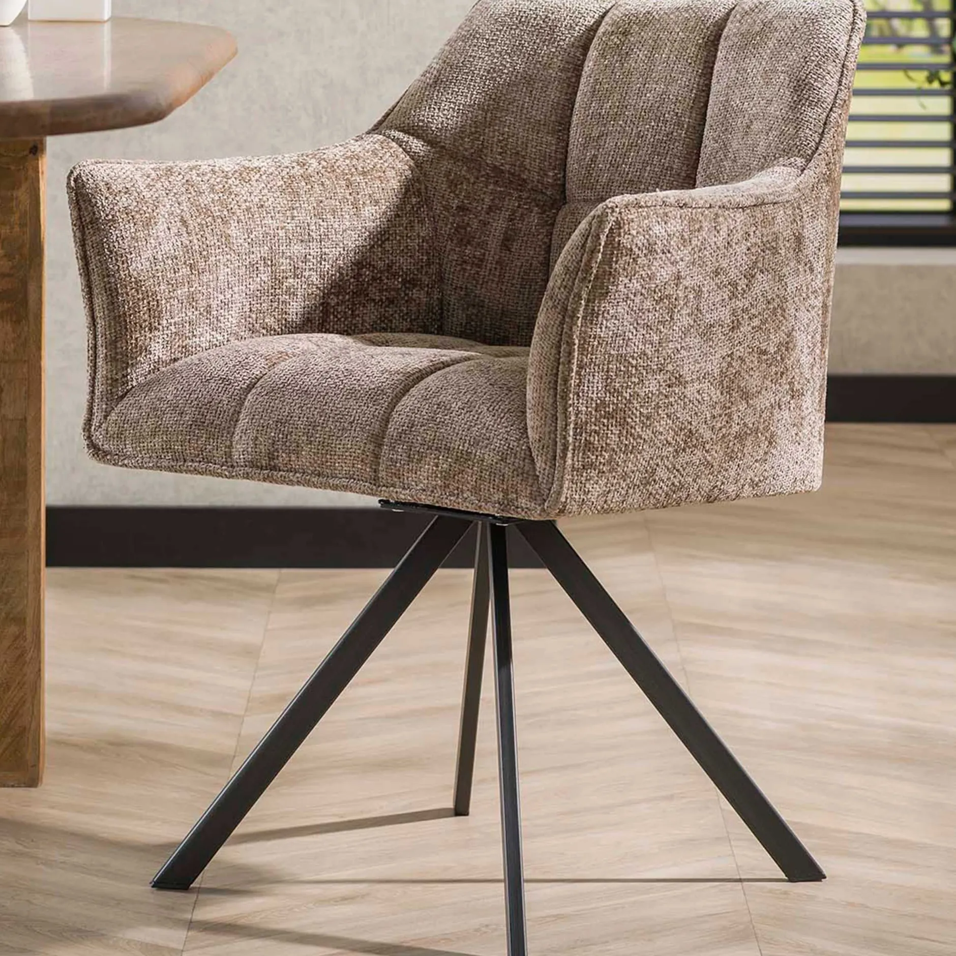 Esszimmer-Drehstuhl Aster - 63x60x81cm - champagner