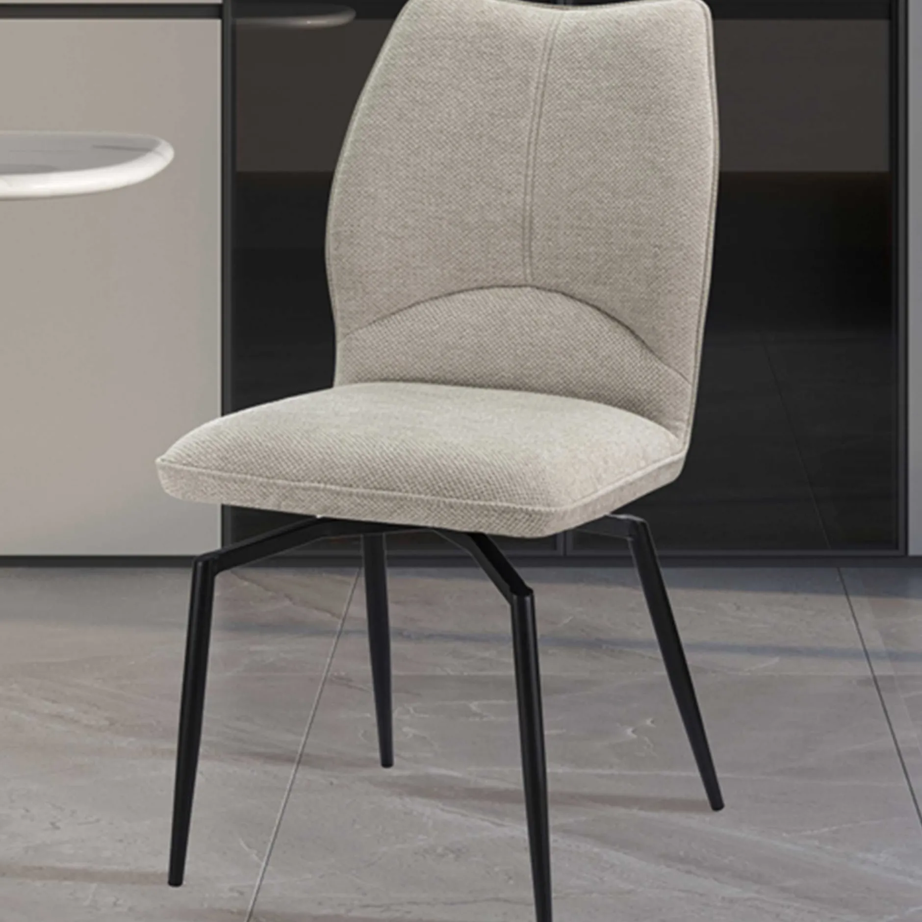 Esszimmer-Drehstuhl Lara - 46x60x89cm - écru