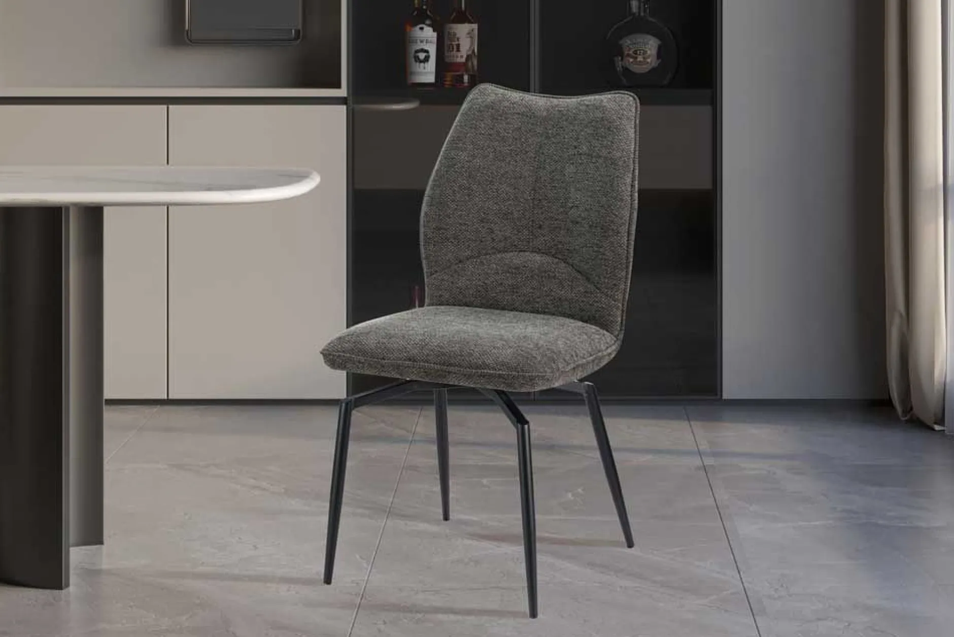 Esszimmer-Drehstuhl Lara - 46x60x89cm - grau
