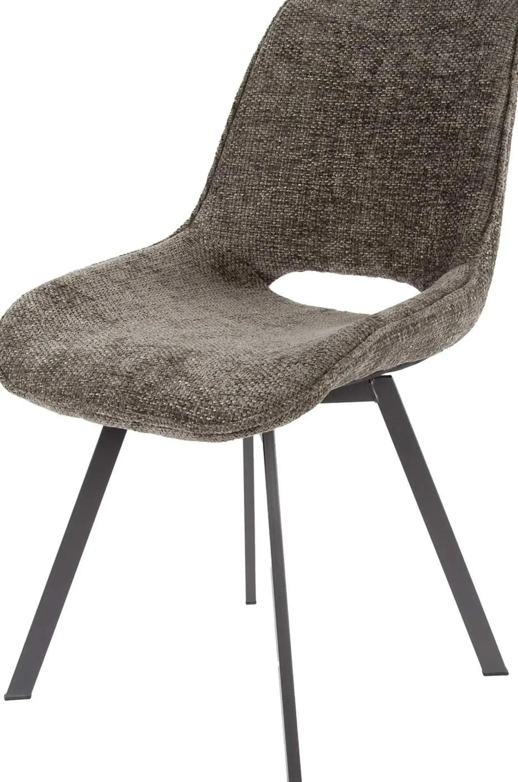 Esszimmer-Drehstuhl Nuria - Chenille-Stoff taupe