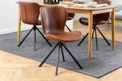 Esszimmer-Drehstuhl Tilda Kunstleder - braun/schwarz