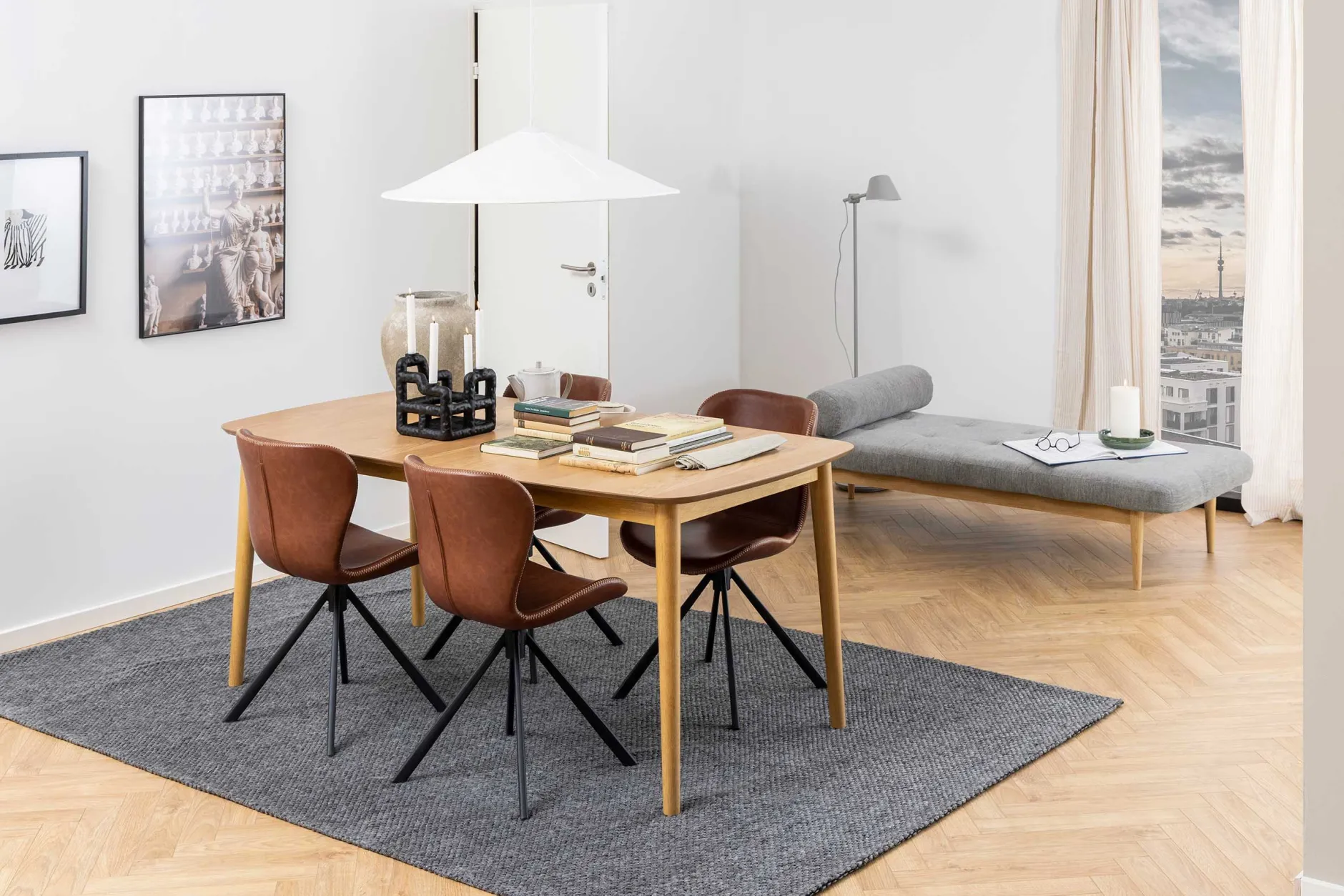 Esszimmer-Drehstuhl Tilda Kunstleder - braun/schwarz