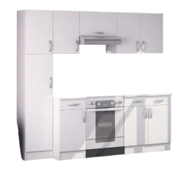 Esszimmergarnitur Nova - Hängeschrank, Seitenschrank, Küchenschrank, Wandschrank & Säulenschrank - Weiß/MDF
