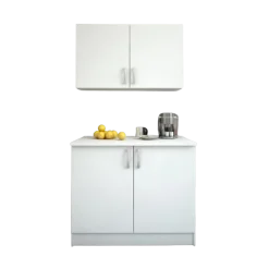 Esszimmergarnitur Nova - Küchenschrank & Oberschrank - Weiß/MDF