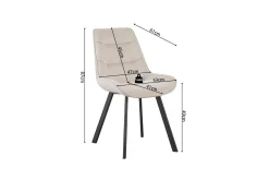 Esszimmerstuhl Amalia | 53 x 61 x 87 cm | Sandfarbenes Design