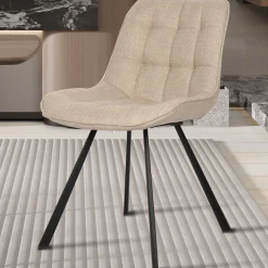 Esszimmerstuhl Ariba mit Metallbeinen - beige