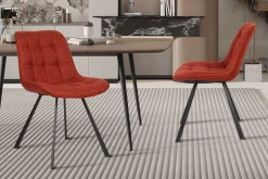 Esszimmerstuhl Ariba mit Metallbeinen - rot