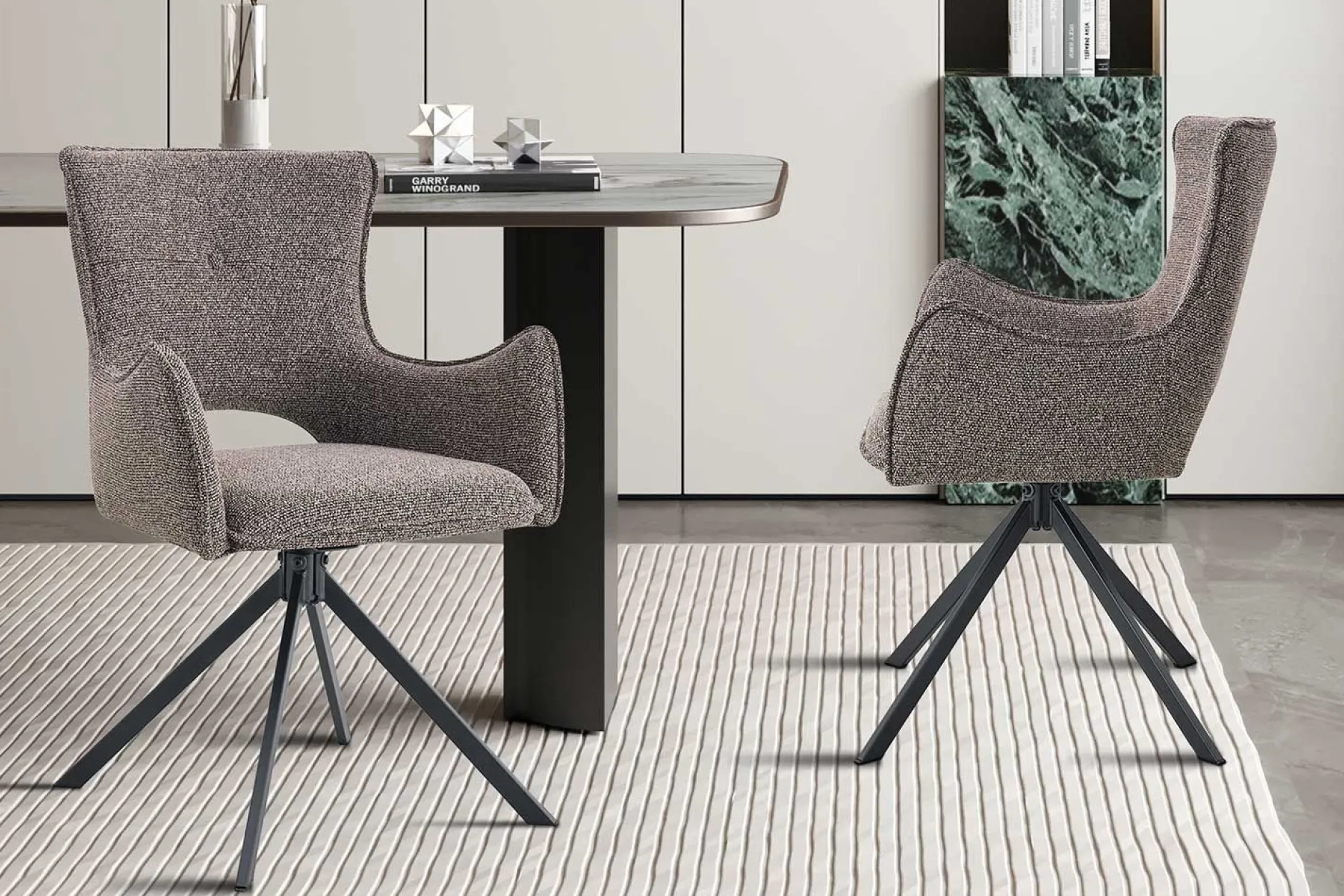 Esszimmerstuhl Billy - 58x60x88cm - drehbar - sand