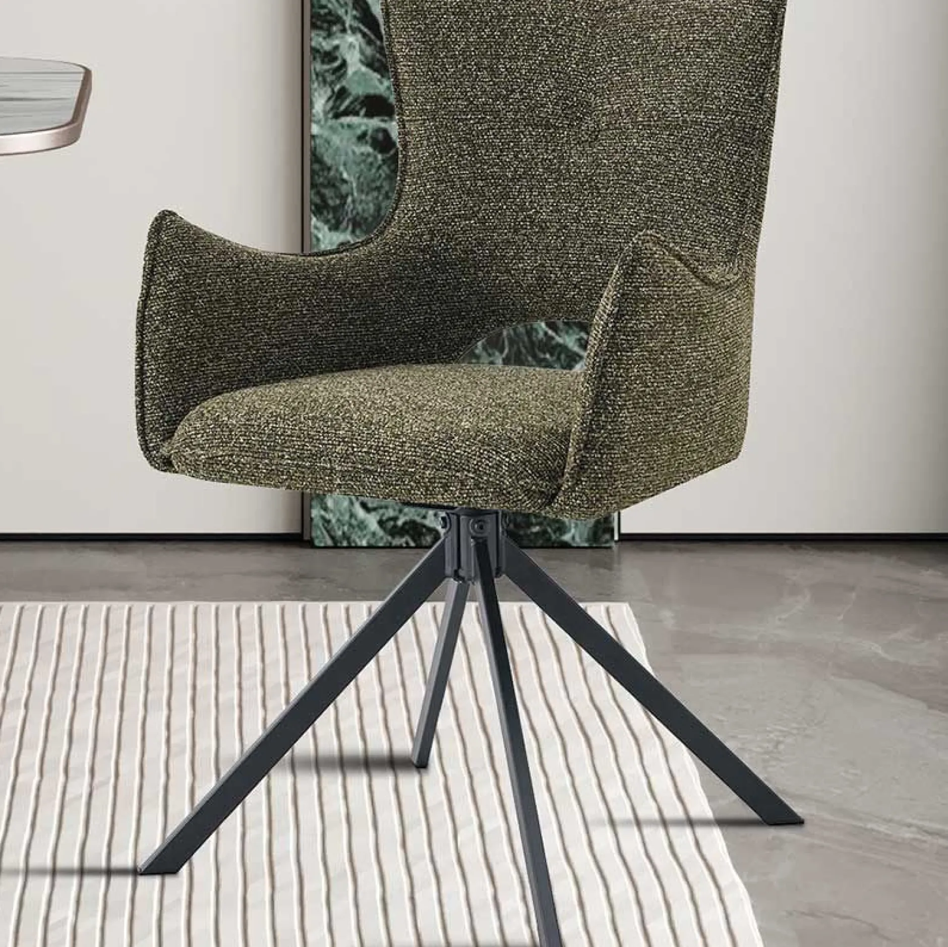 Esszimmerstuhl Billy - 58x60x88cm - drehbar - grün
