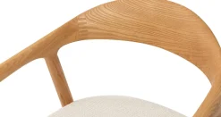Esszimmerstuhl Claire - 57x66x74cm - beige Stoff/Essenholz