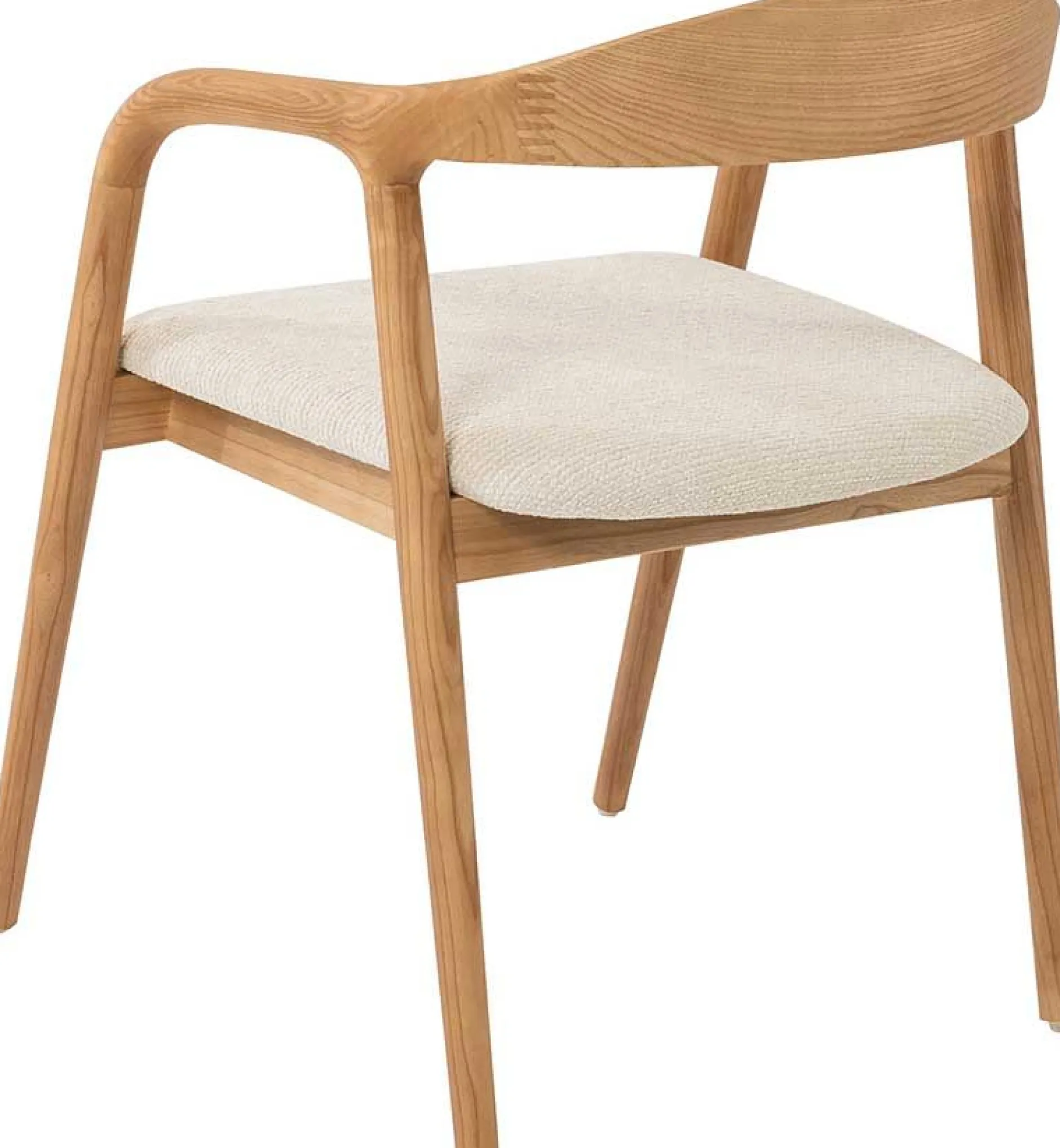 Esszimmerstuhl Claire - 57x66x74cm - beige Stoff/Essenholz