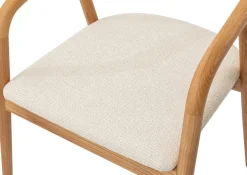 Esszimmerstuhl Claire - 57x66x74cm - beige Stoff/Essenholz