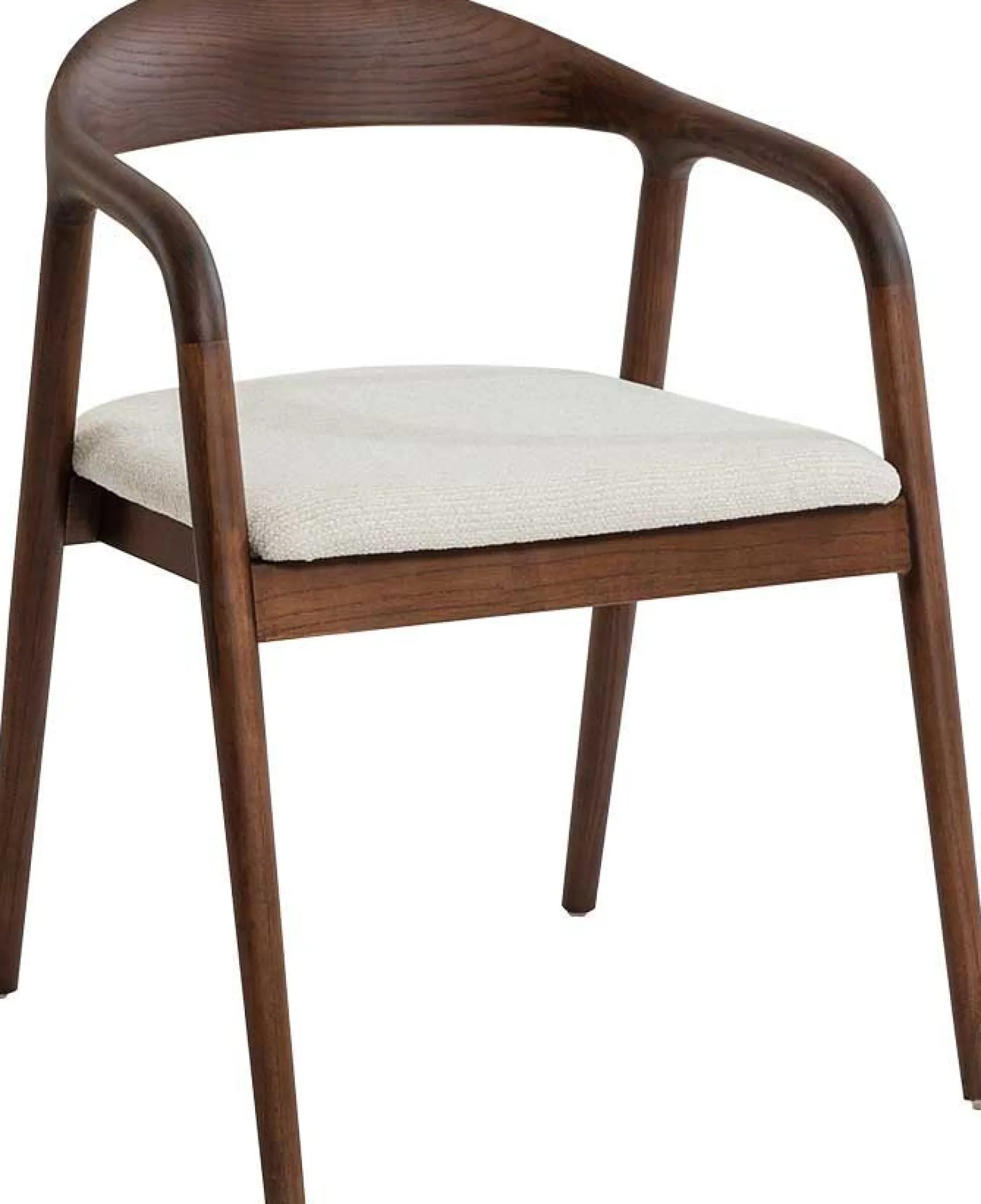 Esszimmerstuhl Claire - 57x66x74cm - beige Stoff/Walnuss