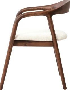Esszimmerstuhl Claire - 57x66x74cm - beige Stoff/Walnuss