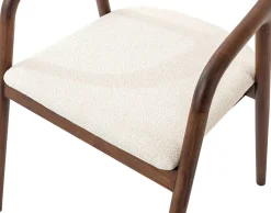 Esszimmerstuhl Claire - 57x66x74cm - beige Stoff/Walnuss