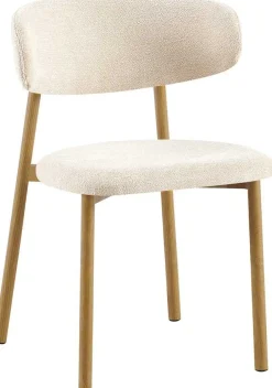 Esszimmerstuhl Coco - 53x52x78cm - Metall/beiger Stoff