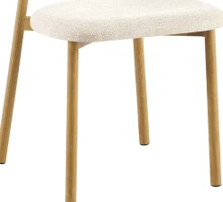 Esszimmerstuhl Coco - 53x52x78cm - Metall/beiger Stoff