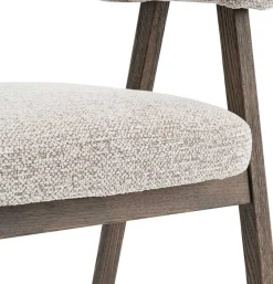 Esszimmerstuhl Coralie - 64x59.5x83cm - Eiche rauch/beige Stoff