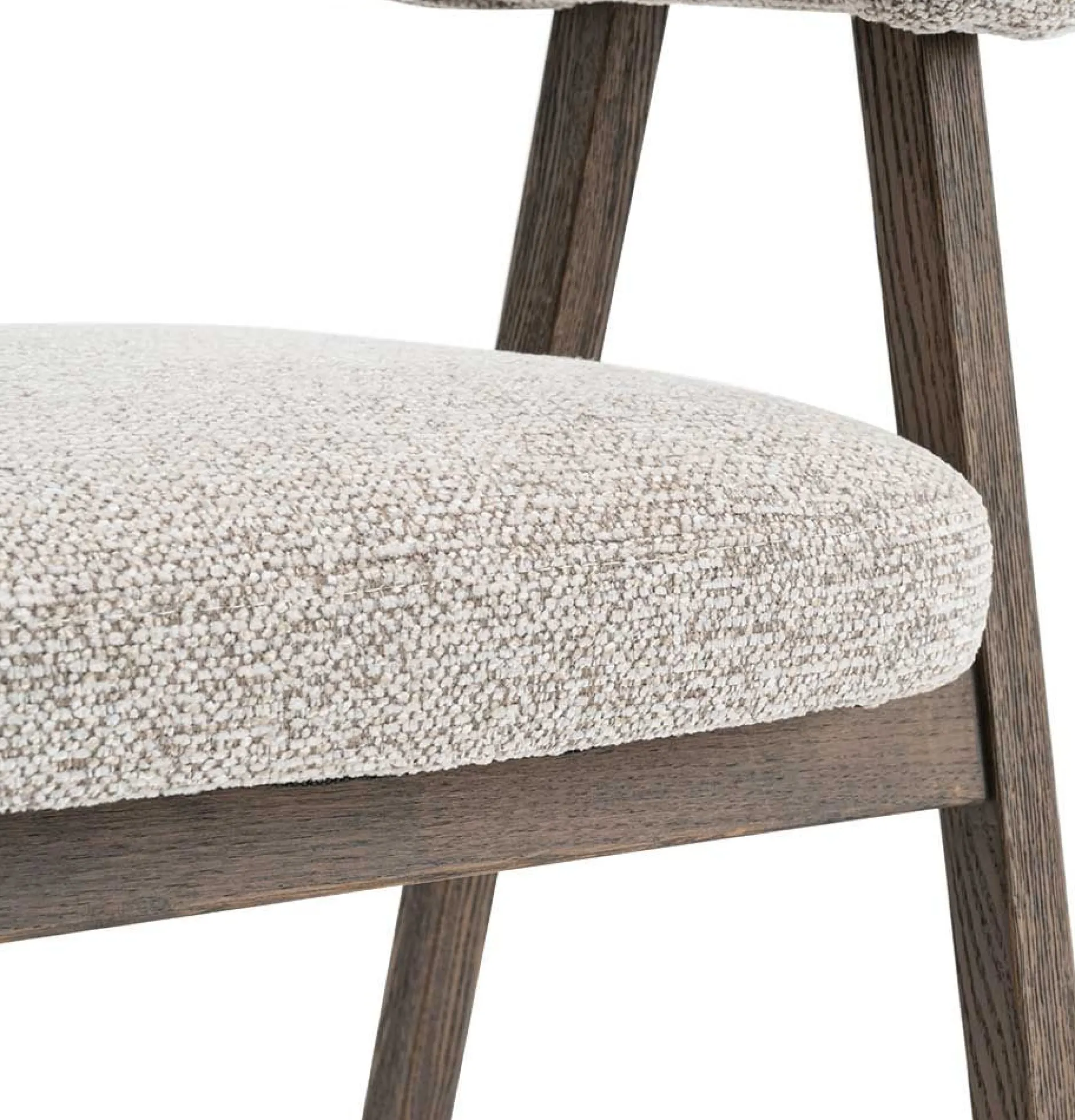 Esszimmerstuhl Coralie - 64x59.5x83cm - Eiche rauch/beige Stoff