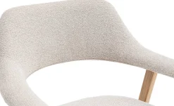 Esszimmerstuhl Coralie - 64x59.5x83cm - Eiche massiv/beige Stoff