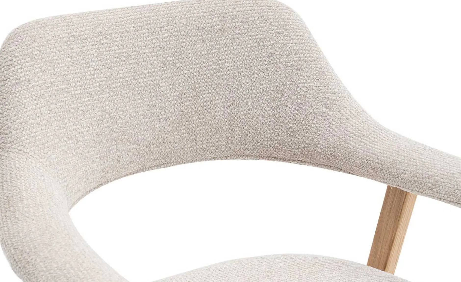 Esszimmerstuhl Coralie - 64x59.5x83cm - Eiche massiv/beige Stoff