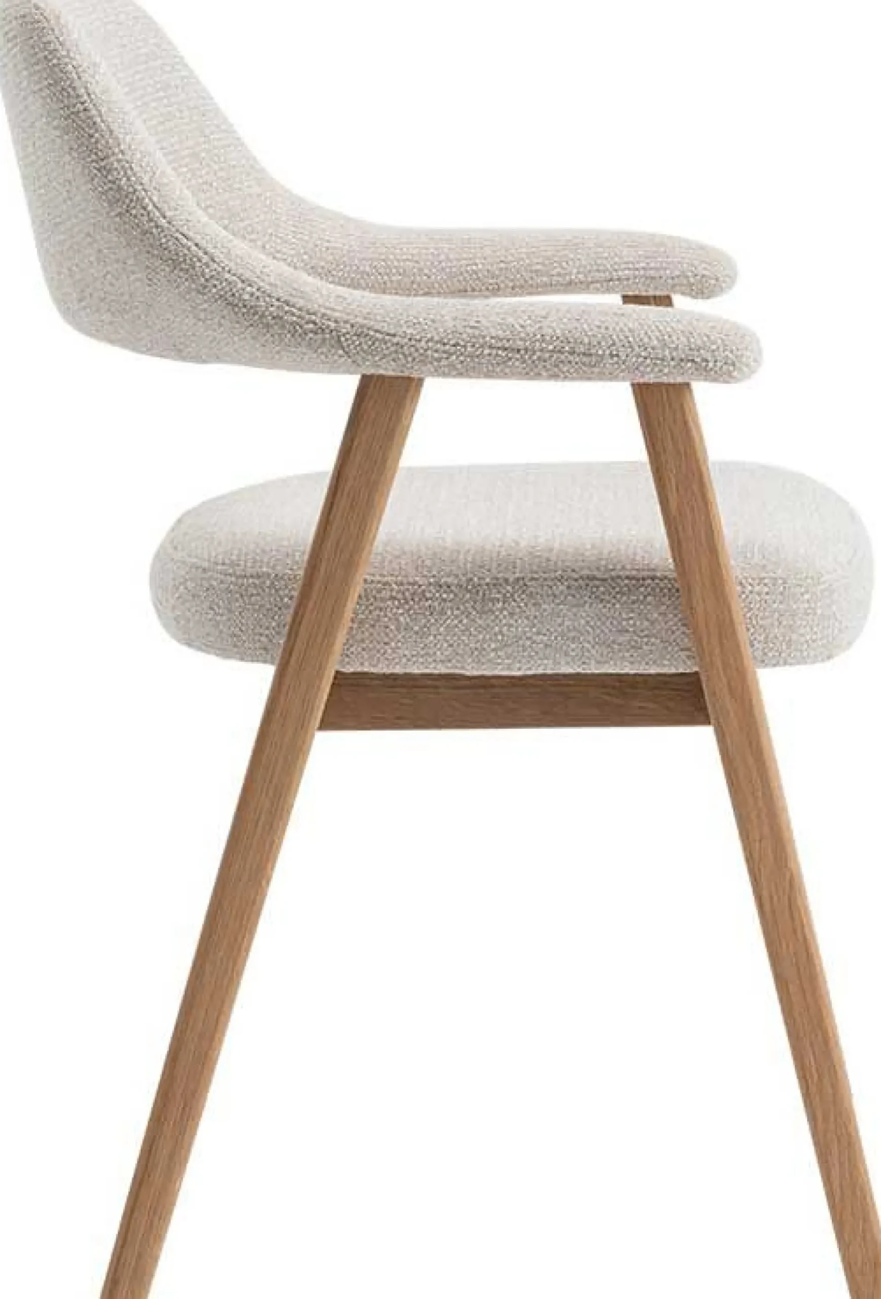 Esszimmerstuhl Coralie - 64x59.5x83cm - Eiche massiv/beige Stoff