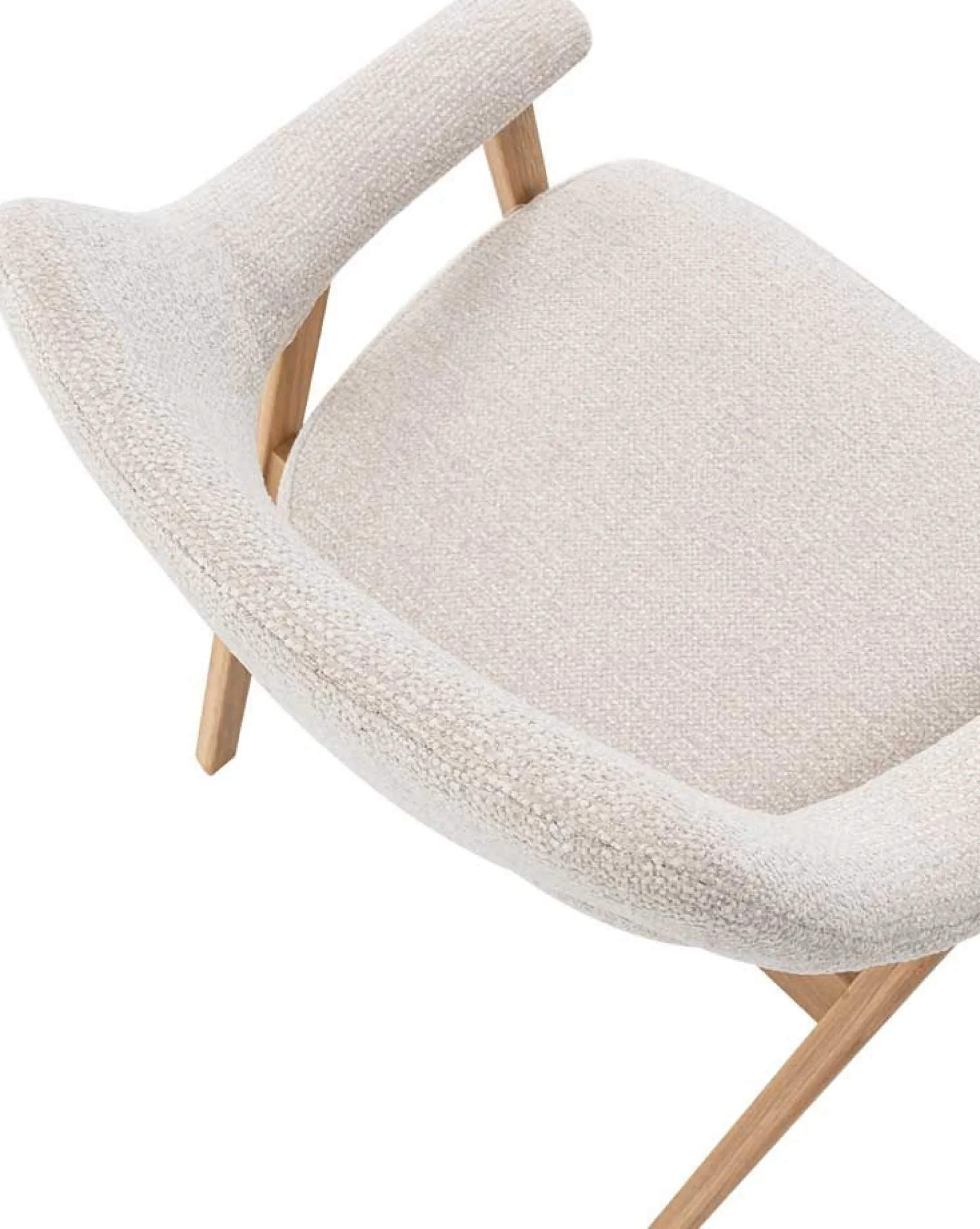 Esszimmerstuhl Coralie - 64x59.5x83cm - Eiche massiv/beige Stoff