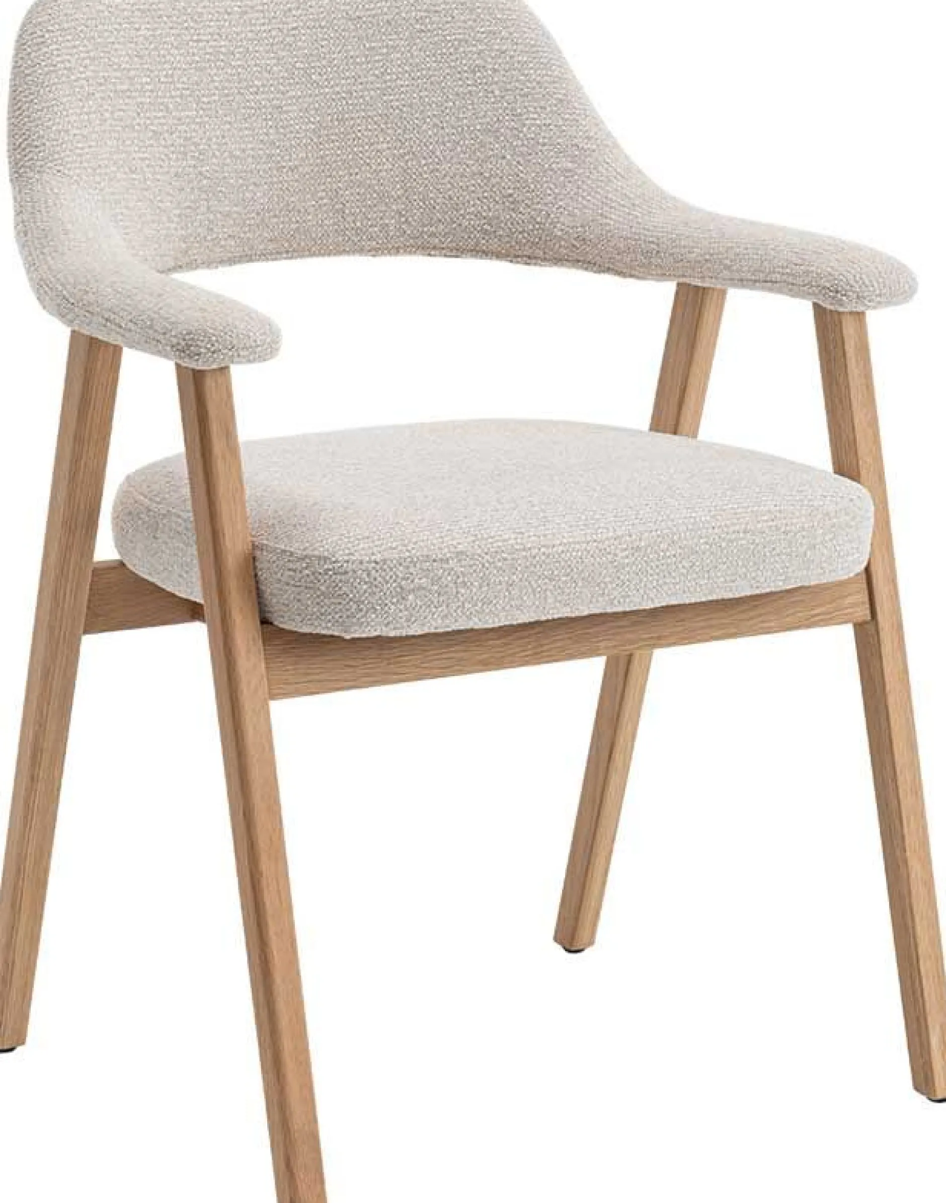 Esszimmerstuhl Coralie - 64x59.5x83cm - Eiche massiv/beige Stoff