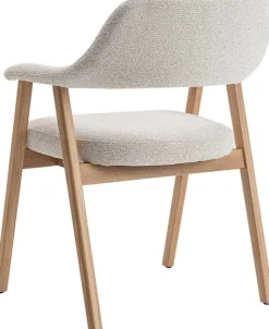 Esszimmerstuhl Coralie - 64x59.5x83cm - Eiche massiv/beige Stoff