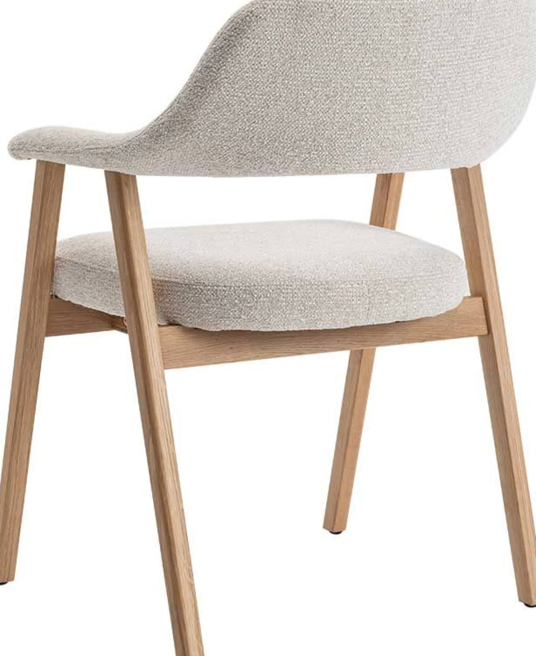Esszimmerstuhl Coralie - 64x59.5x83cm - Eiche massiv/beige Stoff