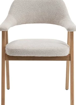 Esszimmerstuhl Coralie - 64x59.5x83cm - Eiche massiv/beige Stoff