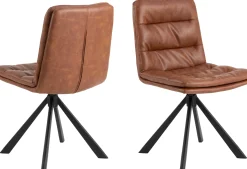 Esszimmerstuhl Dean - 47x57x85cm - Kunstleder - cognac