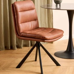 Esszimmerstuhl Dean - 47x57x85cm - Kunstleder - cognac