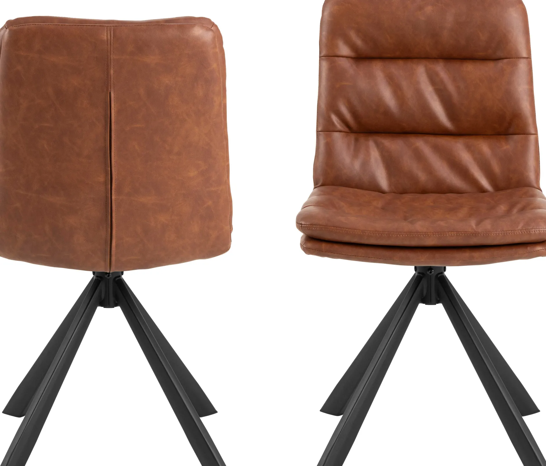 Esszimmerstuhl Dean - 47x57x85cm - Kunstleder - cognac
