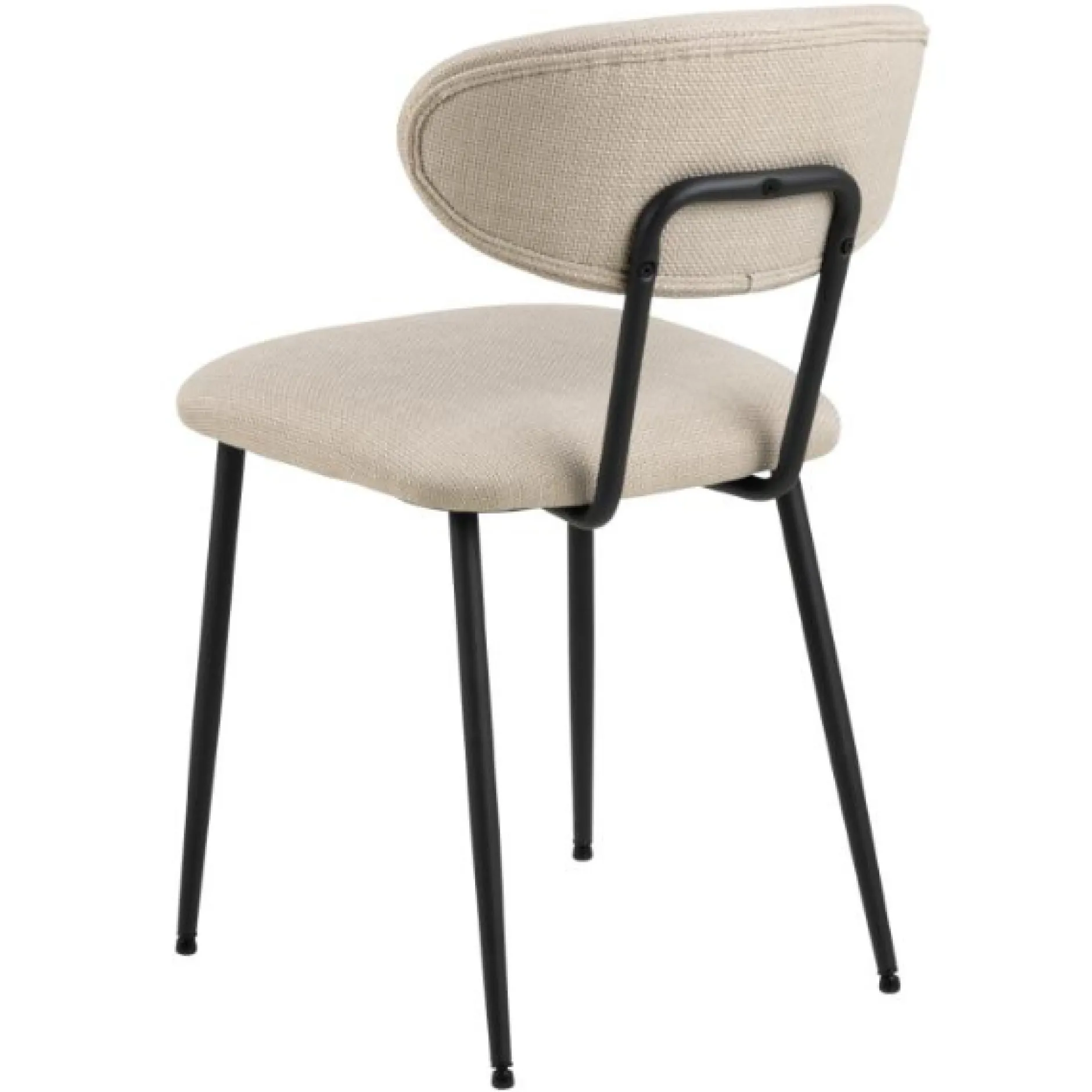 Esszimmerstuhl Denise Beige Stoff: Basel Schwarzes Stahlgestell